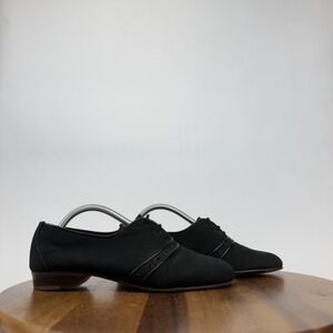 Mens R. Martegani Black Canvas Comfort Casual Lace Up Dress Shoes Size 8.5 D GUC